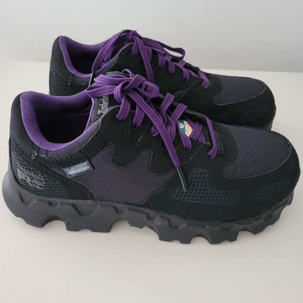 SAFETY SHOES. Timberland Pro Safety shoes. NEVER WORN. Black & Purple  Size 5.
